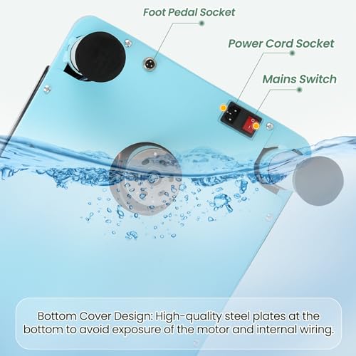 Huanyu CBY-01-CY Pottery Wheel Ceramic Machine Adjustable Leg With Lcd Screen & Aluminum Alloy Foot Pedal 12 Inch Electric Pottery Forming Machine Detachable Basin 350W 0-320 Rpm Art Clay Diy Tool Kit Blue White thumb #4
