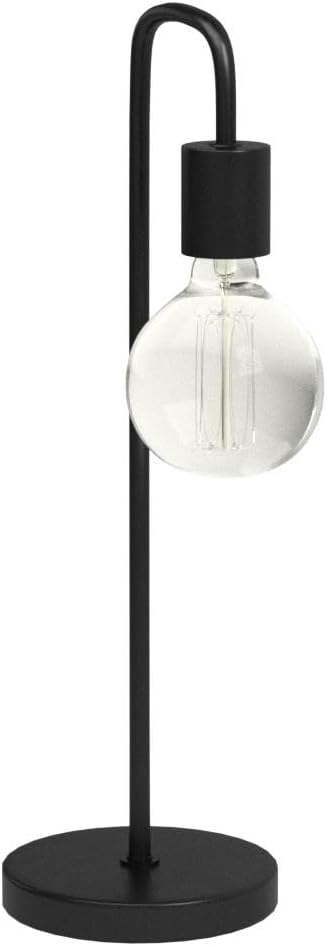 Globe Electric 12920 Holden 18" Table Lamp, Satin Black, Modern, Night Stand, Bedroom Décor, Living Room, Bedside Light