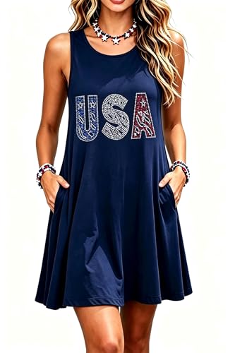 Image of Womens Sleeveless Casual Funny Patterned Holiday Dresses