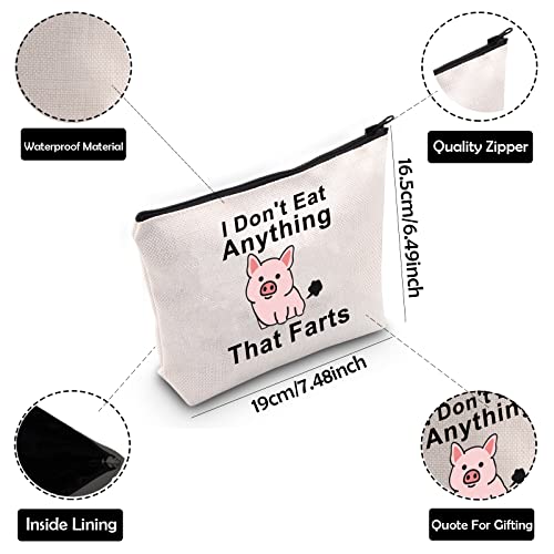 Vegan Cosmetic Bag Vegetarian Survival Kit I Don't Eat Anything That Farts Makeup Bag Animal Lover Gift Vegan Gift (Farts) - Image 3