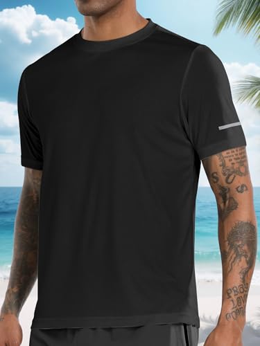 1 or 3 Pack Men's Rash Guard UPF 50+ Sun Protection Short Sleeve T-Shirts Lightweight Quick Dry SPF UV Swim Tees2
