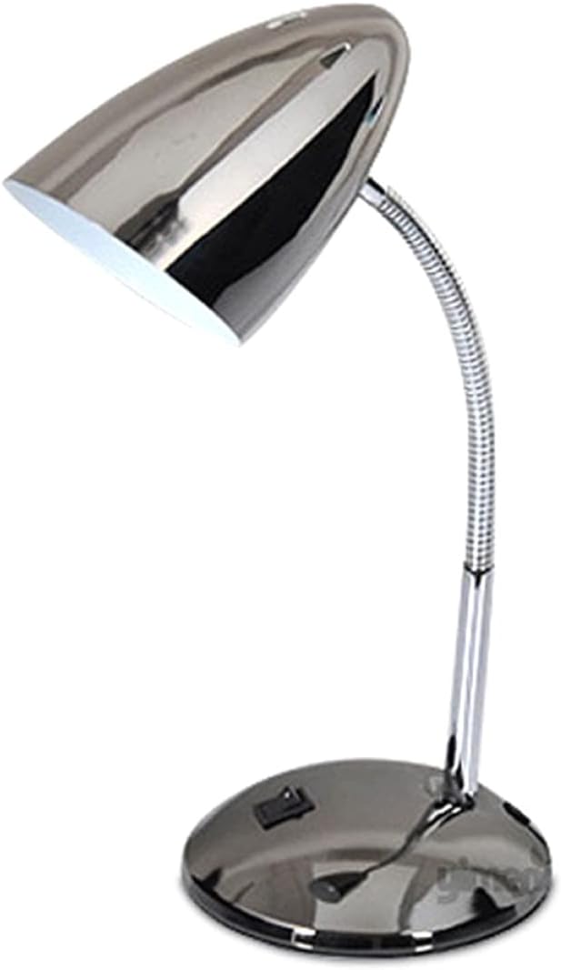 POPETPOP Eye Care Gooseneck Desk Lamp Metal Table Light for Reading and Studying Adjustable Brightness with USB Port Suitable for Home Office and Night Use