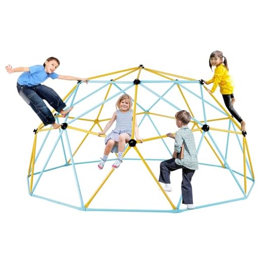 VEVOR Climbing Dome, 10FT Geometric Dome Climber Play Center for Kids 3 to 10 Years Old, Jungle Gym Supports 750LBS and Easy Assembly, with Climbing Grip, Outdoor Backyard Play Equipment for Kids