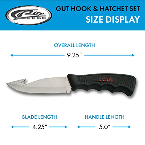 Rite Edge Szco Supplies Gut Hook And Hatchet Combination Hunting/Survival Knife Set, Black #TOP3