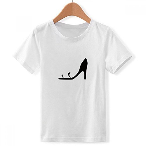 T-Shirt Blanc pour Les Garçons XX-Grand DIYthinker High Heels Noir Silhouette