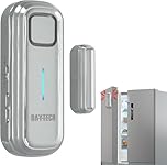 DAYTECH Fridge Door Alarm with Delay 1/2/3/4 Mins When Opend Window Alarm Close Doors Reminder Freezer Door Sensor or Chime 0 to 120 dB for Ajar Warning Silver 1 Pack