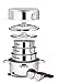Magma Products, A10-366-IND A10-366-IND, 10 Piece Gourmet Nesting Stainless Steel Cookware, Non-Stick Ceramica for Induction Cooktops