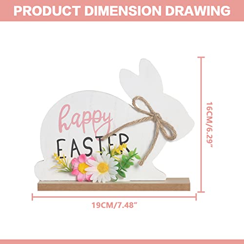 Super Holiday 4Pcs Retro Wooden Easter Decorations, Rustic Vintage Easter Bunny Table Decor, For The Home Living Room Farmhouse Office Fireplace Party, Indoor(Four Style). #TOP2