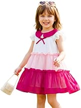 Baby Girl Frock Kids for Girls Party Birthday Gown Summer Tiered Georgette Rainbow Clothing for Girls Kids Ages 1 to 6 Years Stylish Outfit Apparel
