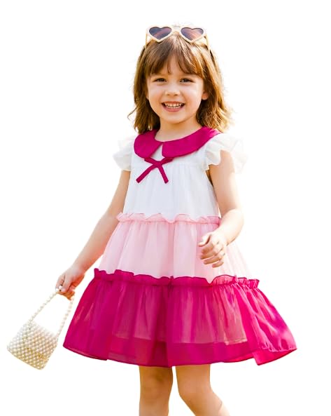 TEEVOS Baby Girl Frock Kids for Girls Party Birthday Gown Summer Tiered Georgette Rainbow Clothing for Girls Kids Ages 1 t... - Review, Price and Buying Guide