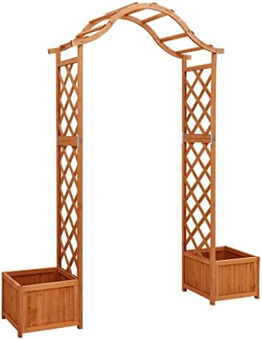 vidaXL Solid Firwood Garden Pergola with Planter Home Lawn Backyard Outdoor Patio Terrace Wooden Entryway Flower Planter Arbor Arch