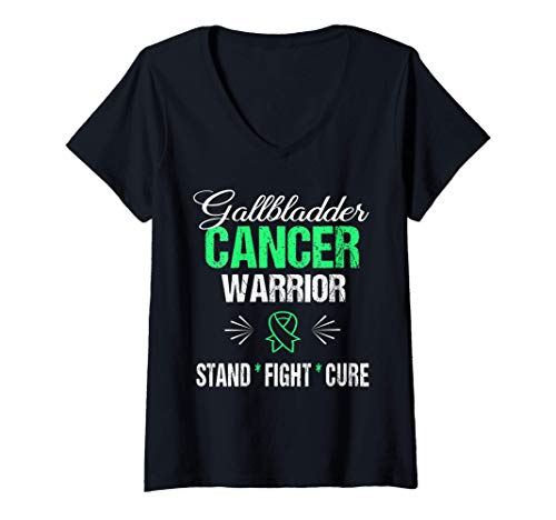 Mujer Gallbladder Cancer Awareness Warrior Survivor TShirt Camiseta Cuello V