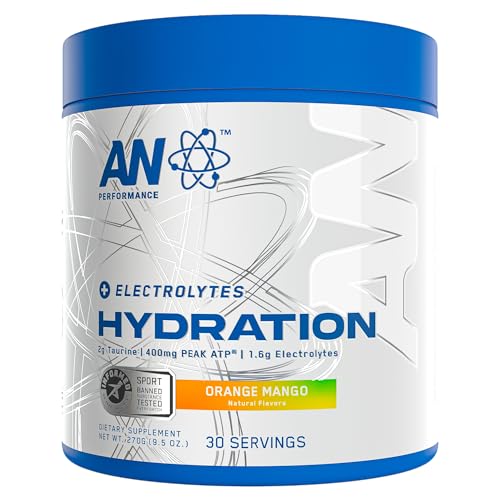 AN Performance Electrolyte Drink Mix | Zero Sugar Hydration Powder | Magnesium + Calcium + Potassium | Orange Mango | 30 Servings