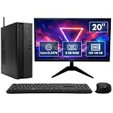 Kit Computador Completo Intel Core i5 8GB SSD 120GB Monitor 20” LED + Teclado e Mouse Sem Fio + Adaptador WiFi USB Dual Band 600Mbps com Antena | PC Desktop