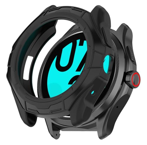 SHEAWA for Ticwatch Pro 5 Enduro �P�[�X �J�o�[ �ی�P�[�X TPU�S�� �ی�J�o�[ �ϏՌ� �A�N�Z�T���[ (�u���b�N)