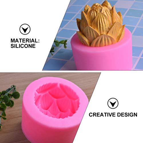 Molde de silicone HEMOTON para assar, flor de lótus, molde para velas, moldes, formas de silicone, m
