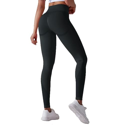 BSLVWG Frauen Nahtlose High Waisted Yoga Leggings Stretch Gym Workout Laufen Leggings Butt Lifting Fitness Workout Yoga Hosen