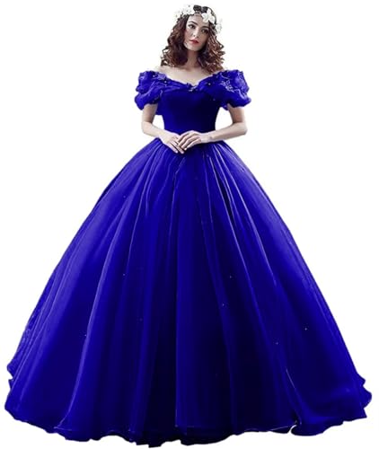 Image of Women's Off Shoulder Quinceanera Ball Gowns Masquerade Princess Long Prom Formal Evening Party Dress