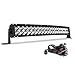 LED Light Bar 21" (24" with Mounting Bracket) Curved AUTO Work Light 4D 200W with 8ft Wiring Harness, 20000LM Offroad Driving Light IP68 WATERPROOF Spot & Flood Combo Beam Light Bar, 2 Year Warranty