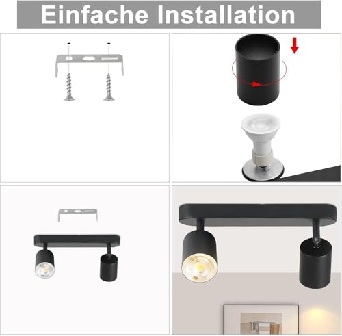 NIrcissism 2-Light Ceiling Spotlight Fixture, Adjustable Round Spot Lights GU10 Flush Mount Track Fixture Wall Lamp Directional for Kitchen, Bedroom, Office, Picture Wall, Hallway, Bar by NIrcissism - Image 3
