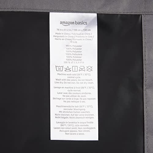 Amazon Basics Portable Travel Window Blackout Curtain Shades with Suction Cups - Dark Grey, 1-Pack