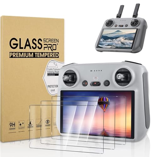 (3 Pack) Mini 4 Pro Screen Protector, 9H HD Tempered Glass Film, Sensitive Touch, Anti-Scratch, Anti-blue light, for DJI Air 3/Mavic 3 Pro/Mini 3/Mini 3 Pro/Mini 4 Pro and DJI RC/DJI RC 2 Remote Controller Accessories