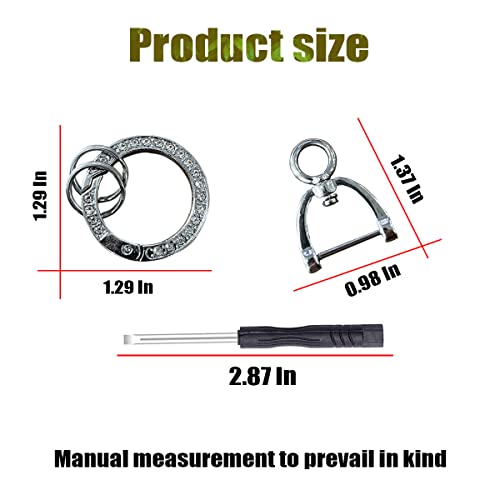2Pcs Crystal Bling Car Keychain, Sparkly Rhinestones Car Key Fob With D-Ring And 2 Key Rings, Car Accessories For Women Girls (Silver) #TOP1