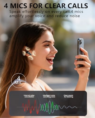 KVANCEGR Wireless Earbuds with Active Noise Cancelling,140-Hour Long Battery Life Bluetooth 5.4 Ear Buds,Multi-Device Pairing,Enhanced Clear Call,Deep Bass Stereo In Ear Headphone — view 5