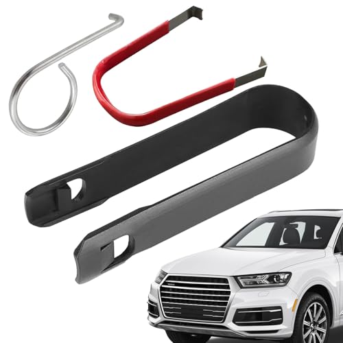Zestivra Extractor de tuercas de rueda – Juego de herramientas de 3 piezas, diseño en forma de U de acero inoxidable ABS, compatible con la mayoría de tipos de coches | Incluye extractor de tuercas de