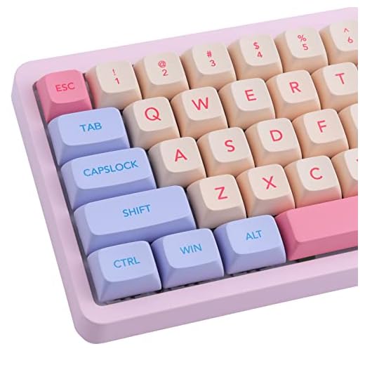 Hyekit PBT Keycaps 132 Keys Marshmallow Keycaps Dye-Sublimation Cute Keycaps XDA Profile Custom Keycaps for Cherry Gateron MX Switches Mechanical Keyboards