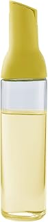 BYYLECL Botellas de aceite de vidrio transparente, recipiente de aceite, 500 ml, apertura automática, botella dispensadora de aceite para cocina, color amarillo