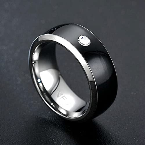 SKNG NFC Smart Ring, Mobile Phone NFC Ring, Stainless Steel Ring Radio Frequency Communication Ring, Smart Tag Access Control Ring for Android
