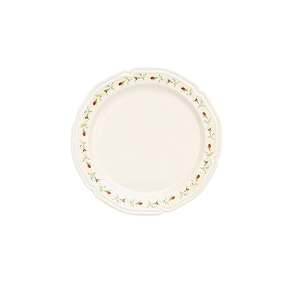 NZPOST Dinner Plate Dinner Plate Pastoral Floral Dinner Plates Ceramic Rose Dessert Plates for Salad Steak