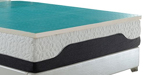 AC Pacific Nidra Collection 2" King Latex Foam Mattress Topper with Cool Gel