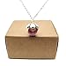 Red Rose Real Flower Glass Ball 925 Sterling Silver Necklace 17.7" Length Love Romantic