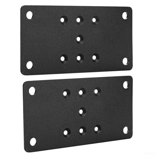 2 placas base de poste de acero para anclajes de columna de patio de hormigón con agujeros preperforados, soporte resistente para pabellones, cubiertas y barandillas, tamaño 6, 5 x 3, 5 pulgadas