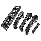 X AUTOHAUX 1 Set Interior Left Right Window Switch Panel Bezel for VW Jetta MK4 1999-2004 for VW Golf MK4 1999-2004 Door Handle Trim Set