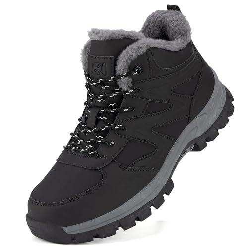 Moudn Stivali da neve da uomo leggeri foderati in pelliccia stivali invernali antiscivolo caldi per il freddo da esterno