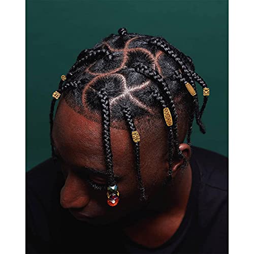 Naiska 18Pcs Hair Tube Beads Wooden Color Hair Beads Beard Beads Dreadlocks Beads Diy Hair Braid Accessories Hair Cuffs Clips Rings Hair Jewelry For Men And Women Braids Dreadlocks Accessories #TOP5