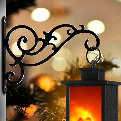 Gsy 2 Pcs Hanging Plant Bracket 12-Inch,Wall Hook Hanging Plant Brackets,Black Iron Plants Indoor/Outdoor Planter Hangers Hooks,For Hanging Lanterns,Bird Feeders,Wind Chimes,Planters #TOP2