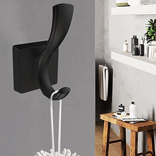 Tofiigrem Black Wall Hooks Coat Hook, Bath Robe Hooks Heavy Duty Thick Towel Hooks, Wall Mount Hooks Bathroom Entryway Mudroom Hooks For Hanging Coats Key Robe Hat Backpack (8 Pack, Black) #TOP5