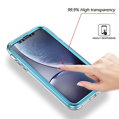 Asuwish Phone Case for iPhone XR 6.1 with Screen Protector Cover Hybrid Luxury Cute Marble Shockproof Full Body Hard Heavy Duty Slim Cell iPhoneXR iPhone10R i Phonex 10XR 10R RX CR iPhoneXRcases Blue - Image 6