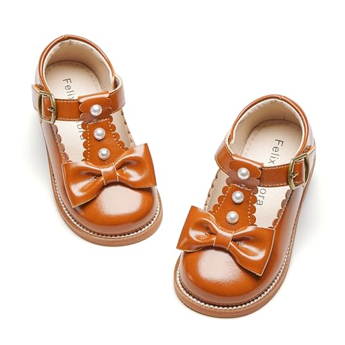 Image of Felix & Flora Toddler Little Girl Princess Dress Shoes-Mary Jane Flats for Girl Party School Shoes