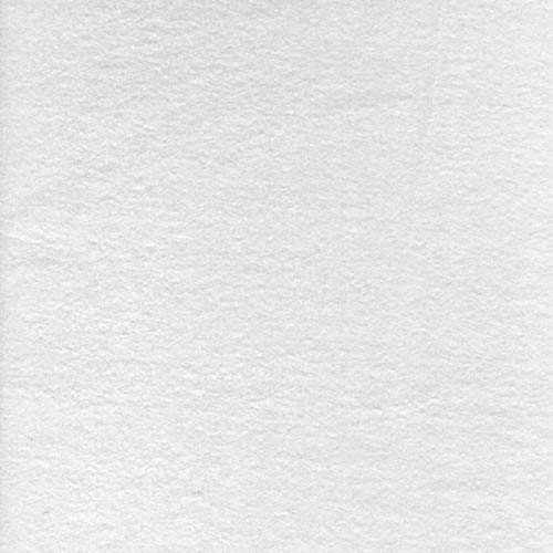 Solid White Anti-Pill Premium Fleece Fabric (Medium Weight) by The Yard