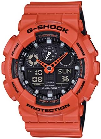Casio G-Shock GA-100 Military Series Watches - Orange/One Size, Black