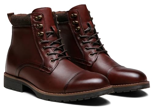 Image of Vostey Mens Boots Motorcycle Casual Boots for Men Zipper Fashion Chukka Boots Mens