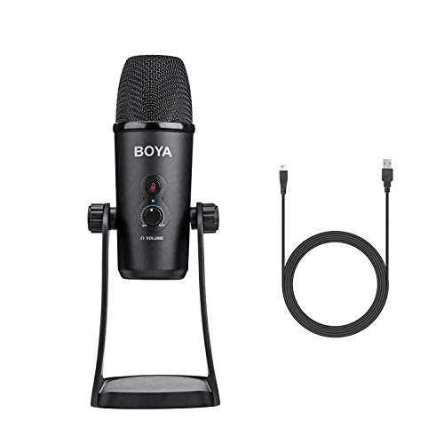USB Computer Conference Microphone, BOYA BY-PM700 USB Live Condenser Microphone for Computer with Adjustable Pickup Patterns Perfect for Podcast, Streaming, Gaming, Vloggig, Work