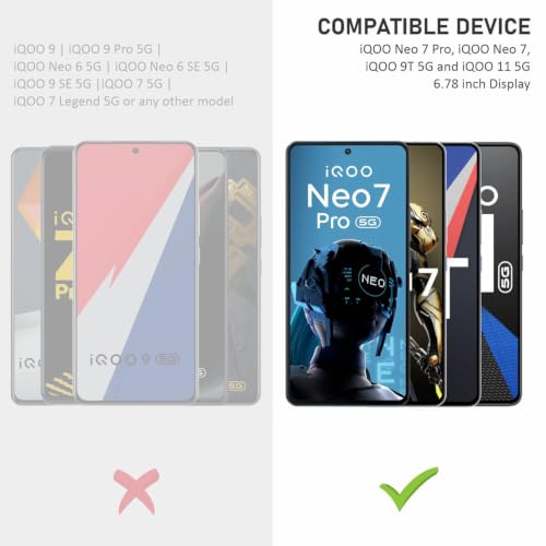 Image of SupCares Tempered Glass for iQOO Neo 7 Pro, iQOO Neo 7, iQOO 11 and iQOO 9T (6.78 Inch) With Installation Kit | 9H Edge to Edge Screen Protector | Black