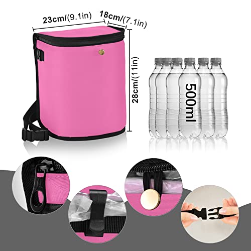 Image of Wudan Small Car Trash Can Hot Pink Accessories for Garbage Storage Organizer with Lid Waterproof Portable Auto and Truck Interior Seat Bin