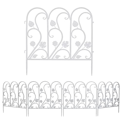 Walnuta 5 Pack Decorative Garden Fence For Landscaping White Panels Rust Proof Metal White #TOP11